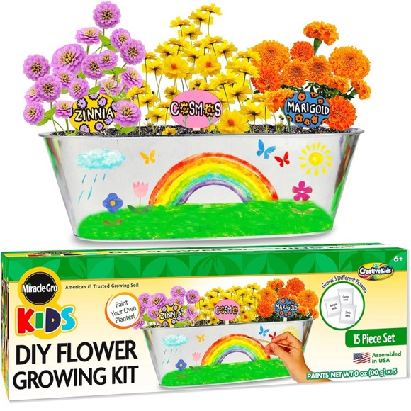 New Miracle Grow Kid Gardening Flower Growing Kit Paint Set summer project gift - Picture 1 of 8